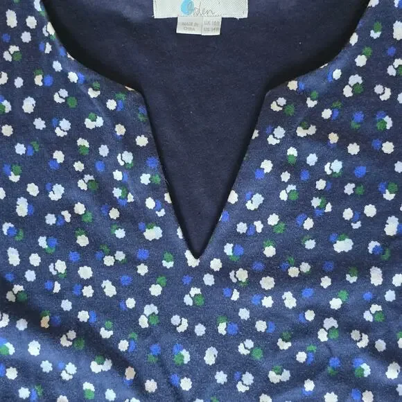 Boden Women's Emory Jersey Dress Blue Green Floral, Size 14R - Picture 5 of 7